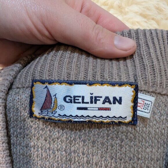 Vintage Gelifan V Neck Geometric Pattern Sweater Men Size XL - Picture 9 of 9